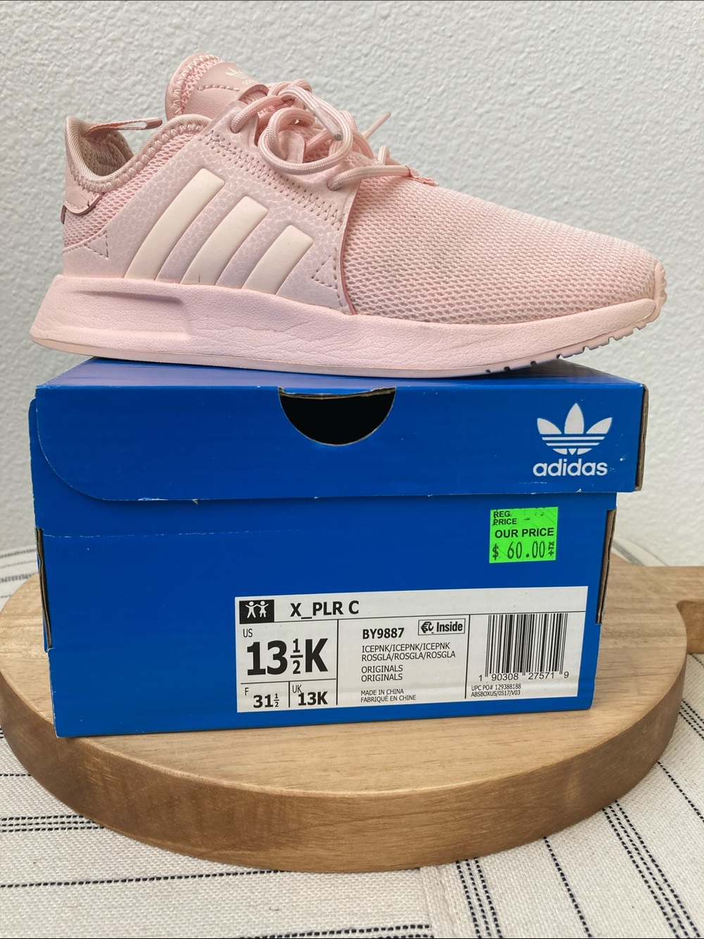 SALE! 50% Off adidas Kids X_PLR C Light Pink Lace-Up Sneakers Size 13.5